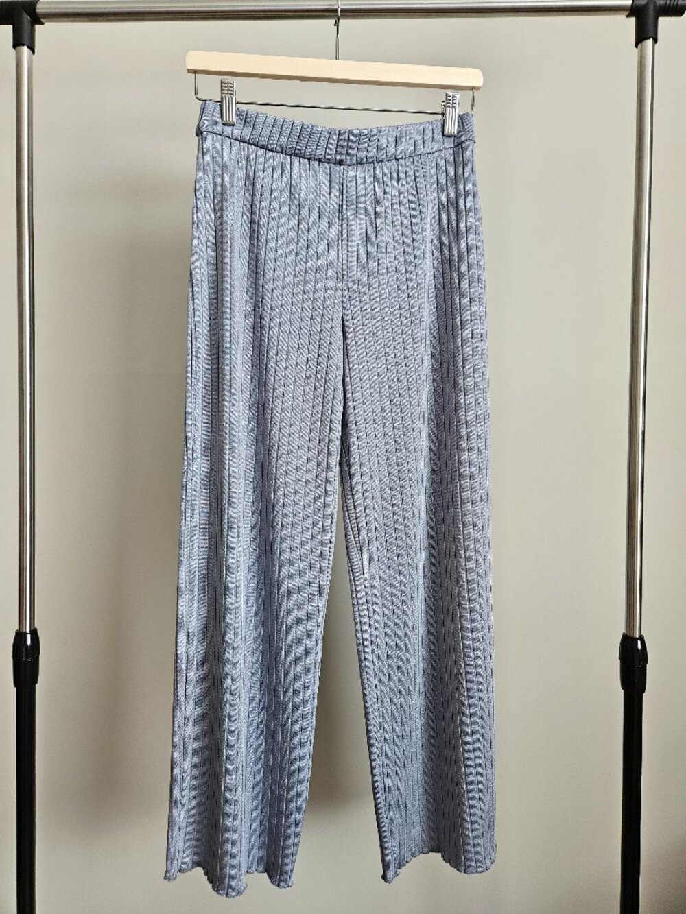 NWOT Club Monaco Plissé Wide Leg Pants Blue - Size S/P